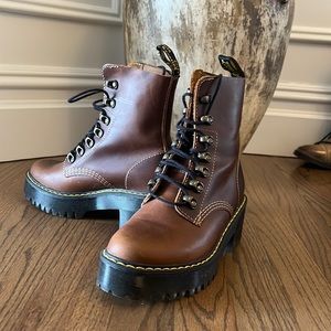 Brand new brown, doc Martin platforms lace up boots
